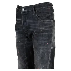 Hot Jeans med knapper og læderpatch Jeans