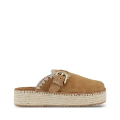 Outlet Jute Clog Plain Suede Dame Loafers