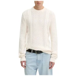 Clearance Kabelstrik Rund Hals Sweater Strik
