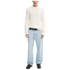 Clearance Kabelstrik Rund Hals Sweater Strik