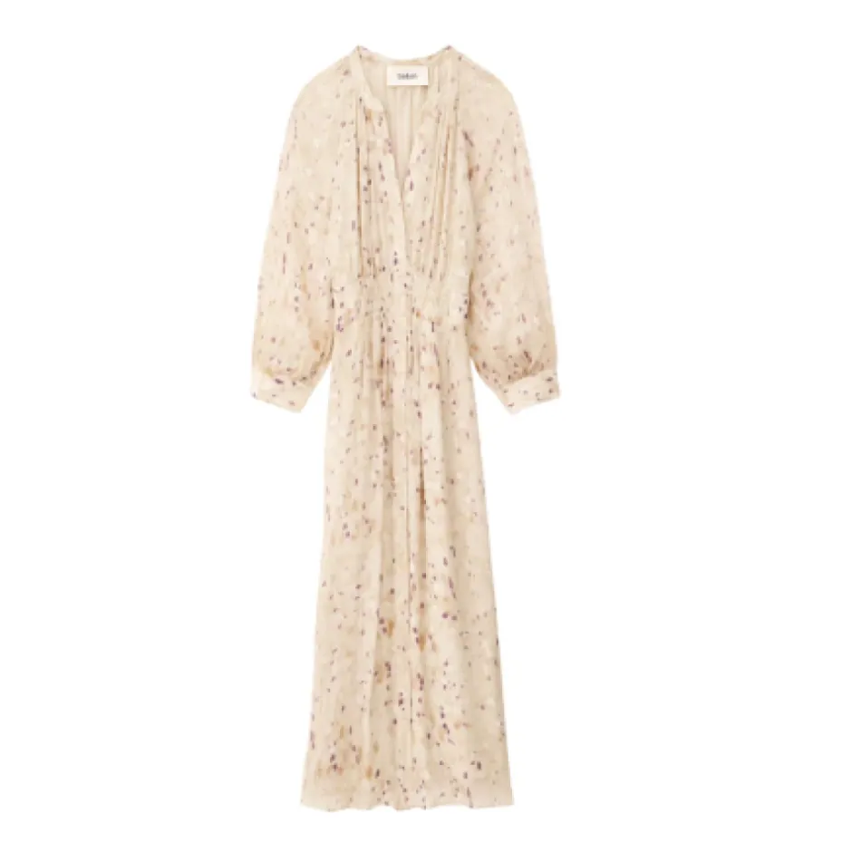 Outlet Karla Kjole Chic Fluid Beige Dame Kjoler