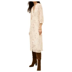 Outlet Karla Kjole Chic Fluid Beige Dame Kjoler