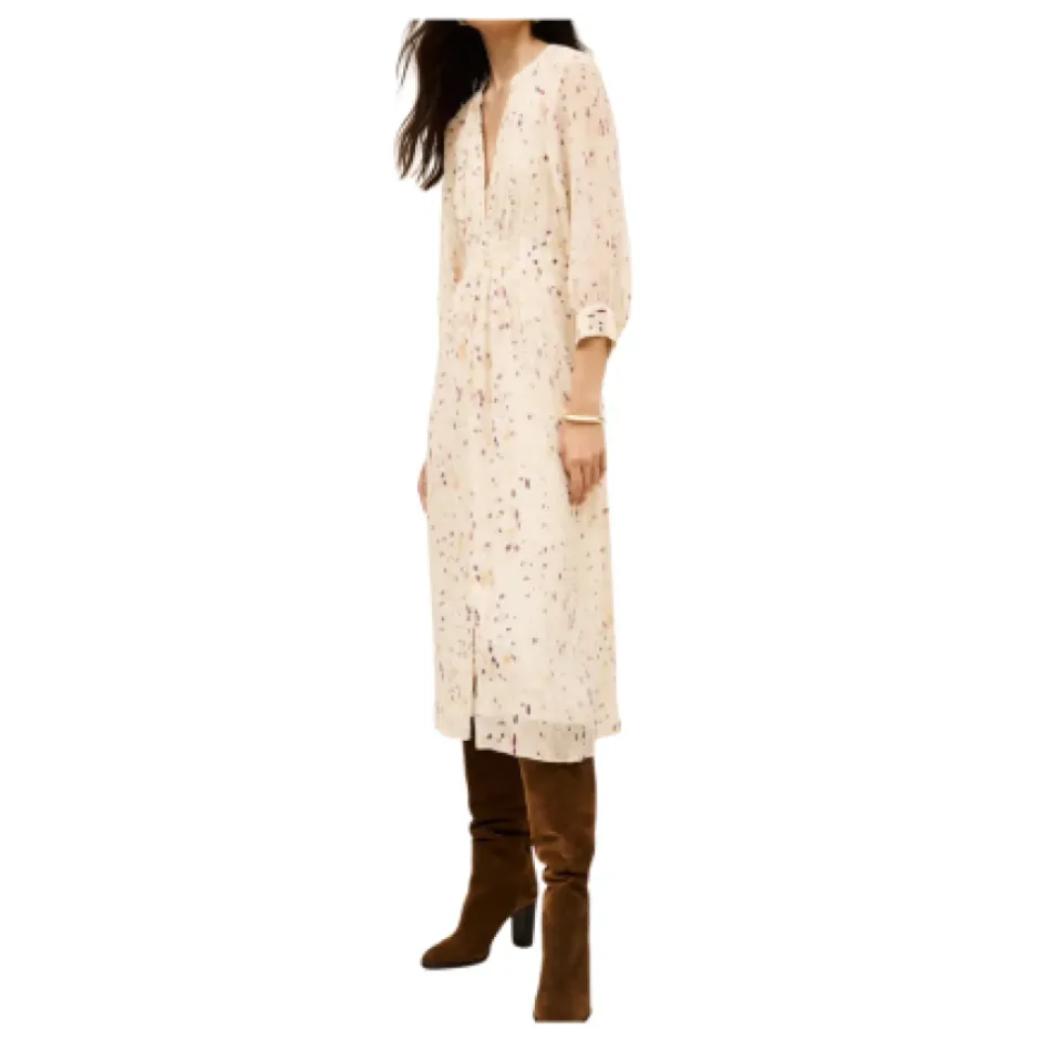 Outlet Karla Kjole Chic Fluid Beige Dame Kjoler