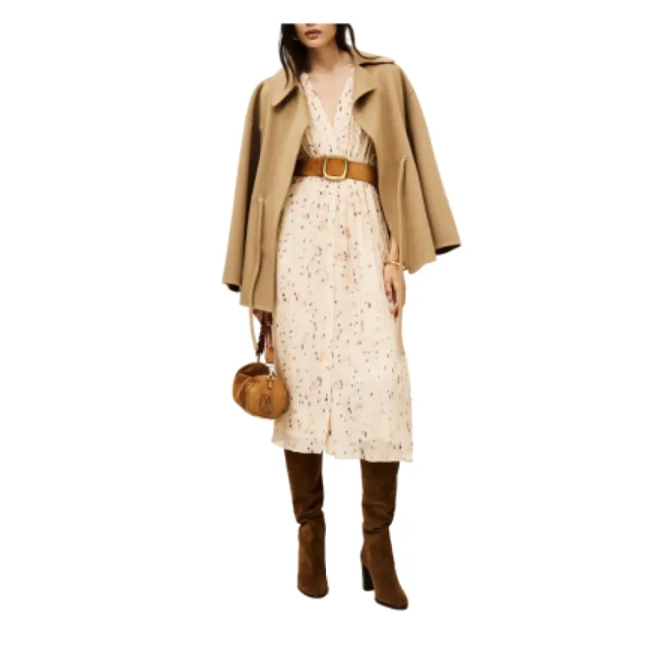 Outlet Karla Kjole Chic Fluid Beige Dame Kjoler