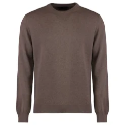 Sale Kashmir Crew-neck Sweater med Ribbed Kanter Strik