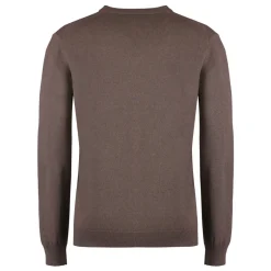 Sale Kashmir Crew-neck Sweater med Ribbed Kanter Strik