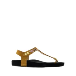 Best Khaki Læder Sandaler - Enore Dame Sandaler