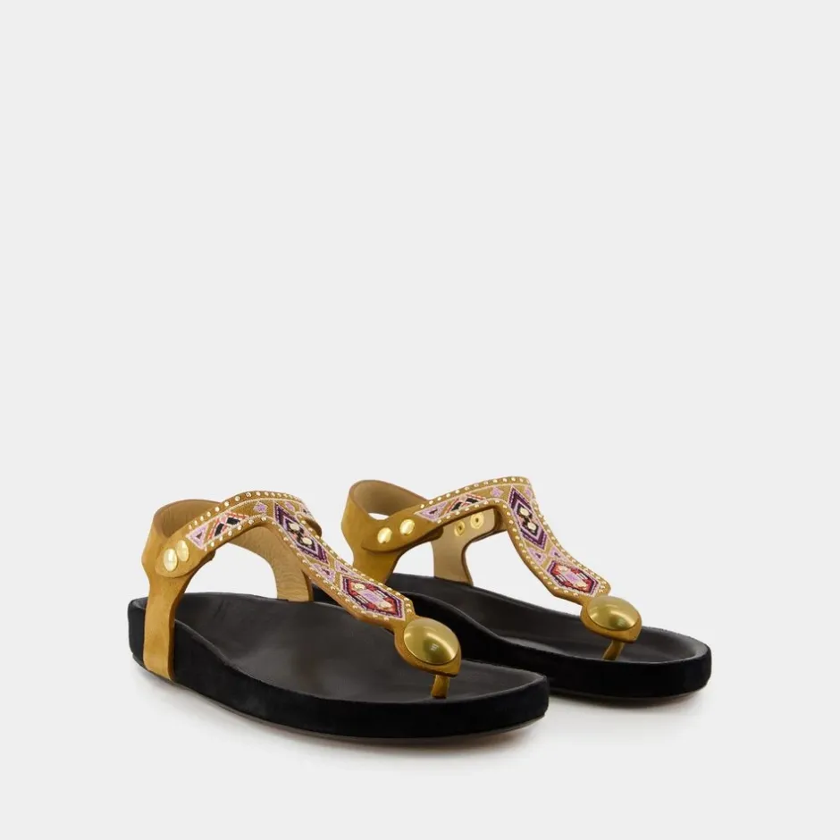 Best Khaki Læder Sandaler - Enore Dame Sandaler
