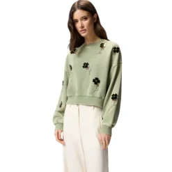 Online Kikoine Cropped Sweatshirt Dame Sweatshirts|Striktrøjer & Sweatere