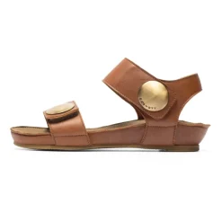 Outlet Klassisk lædersandal - Cognac Dame Sandaler