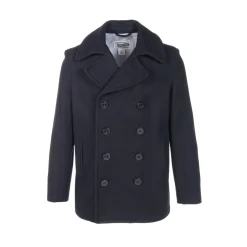 Discount Klassisk Navy Peacoat med dobbeltradet knapper Frakker