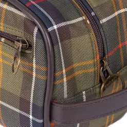 New Klassisk Tartan Toilettaske Stilfuldt Design Dame Toilettasker