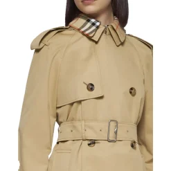 Hot Kort trenchcoat med ternede detaljer Dame Frakker