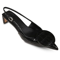 Discount Krokodilleeffekt Slingback Hæle Dame Pumps|Stiletter