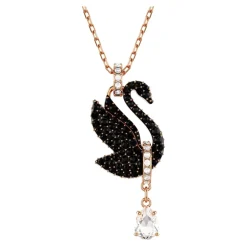 Best Kvinders Vedhæng Svane Sort Rosaguld Legering Lag SWAN 5678045 Dame Smykker