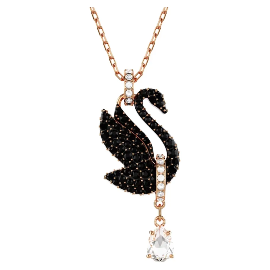 Best Kvinders Vedhæng Svane Sort Rosaguld Legering Lag SWAN 5678045 Dame Smykker