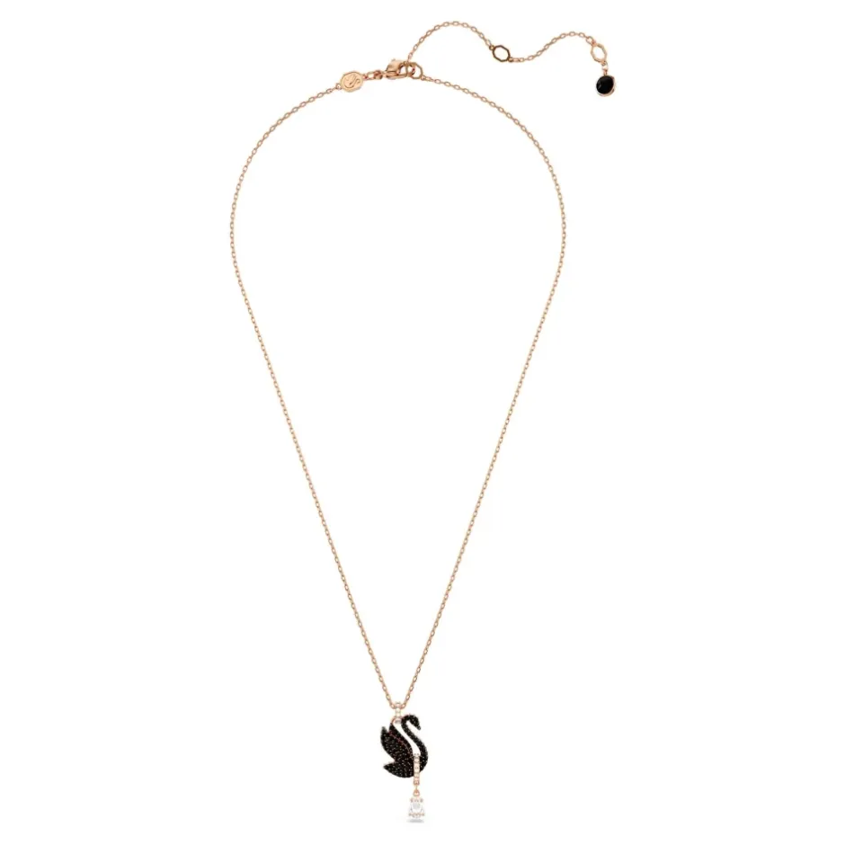 Best Kvinders Vedhæng Svane Sort Rosaguld Legering Lag SWAN 5678045 Dame Smykker