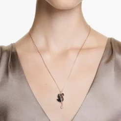 Best Kvinders Vedhæng Svane Sort Rosaguld Legering Lag SWAN 5678045 Dame Smykker