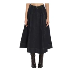 Discount Lang Denim Nederdel Dame Nederdele