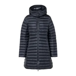 Outlet Lang Hættedunjakke Navy Dame Jakker