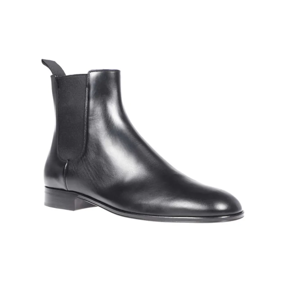 Discount Læder Ankelstøvler med Elastiske Indsatser Chelsea Boots