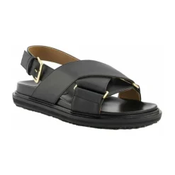 Sale Læder Criss-Cross Flade Sandaler Dame Sandaler