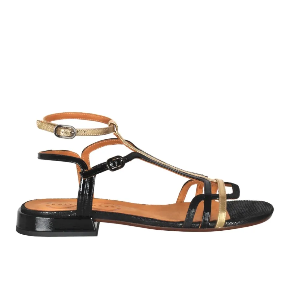 Outlet Læder Flade Sandaler med Ankelrem Dame Sandaler