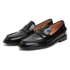 Best Læder Loafers med Blokhæl - Patent Dame Loafers