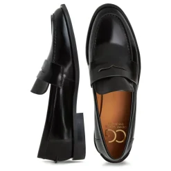 Best Læder Loafers med Blokhæl - Patent Dame Loafers