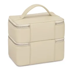 Sale Læder makeuptaske med spejl og børsteholdere Dame Toilettasker