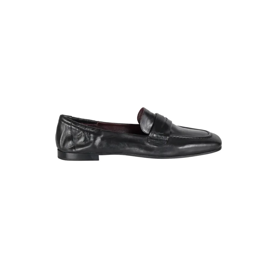 Outlet Læder Mokkasiner med Firkantet Tå Dame Loafers