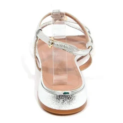 Outlet Læder Sandal Shake Argento Dame Sandaler