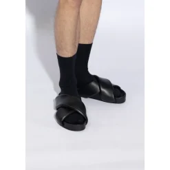 Clearance Læder Slides Sandaler