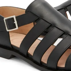 Clearance Lædersandaler med spænde lukning Sandaler
