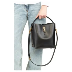 Outlet Le 37 Small Leather Bucket Bag Dame Skuldertasker