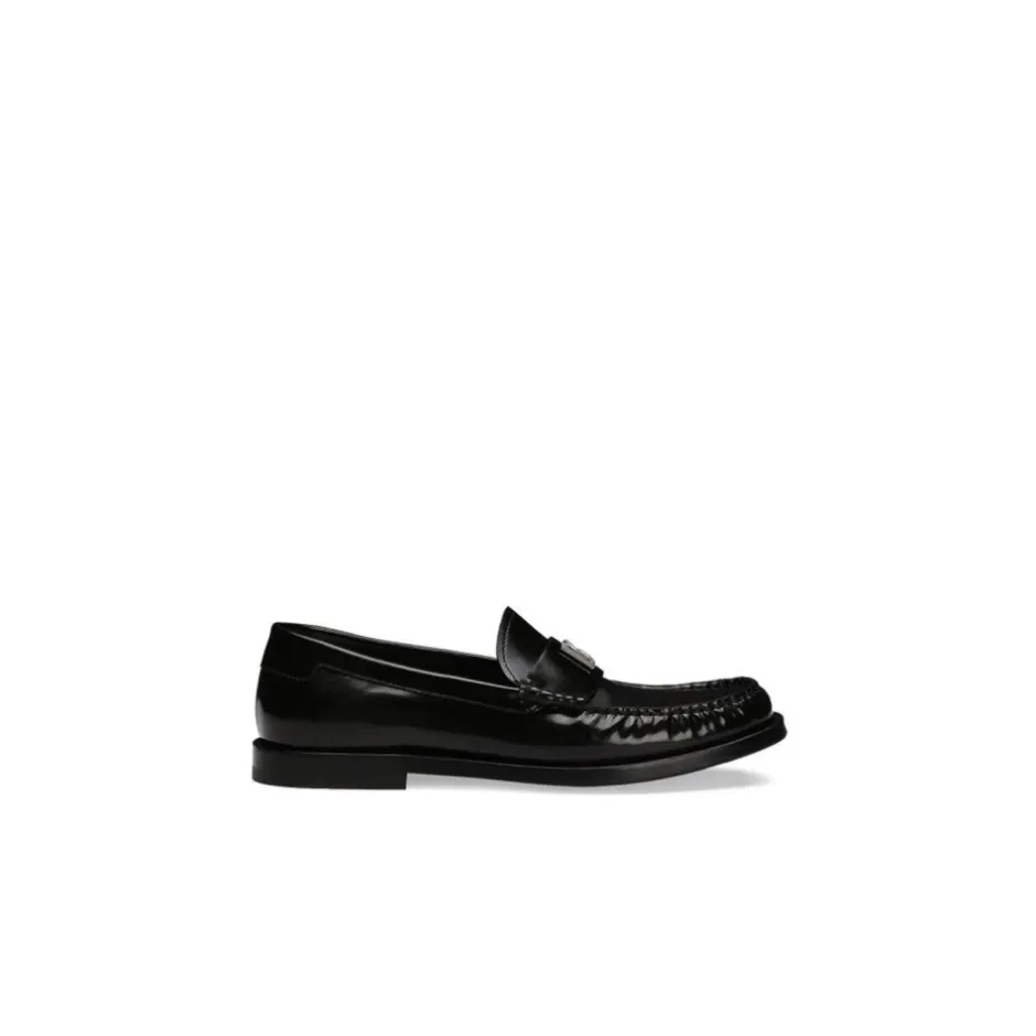 Best Leather Logo Slip-On Loafers Dame Loafers