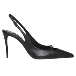Leather Pump With Metal DG Logo Dame Pumps|Stiletter
