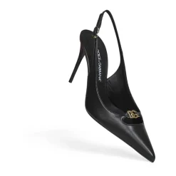 Leather Pump With Metal DG Logo Dame Pumps|Stiletter