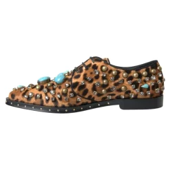 Sale Leopard Krystal Kjole Sko Dame Snøresko