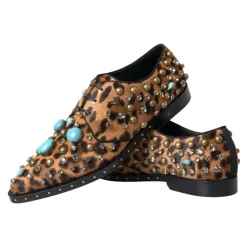 Sale Leopard Krystal Kjole Sko Dame Snøresko