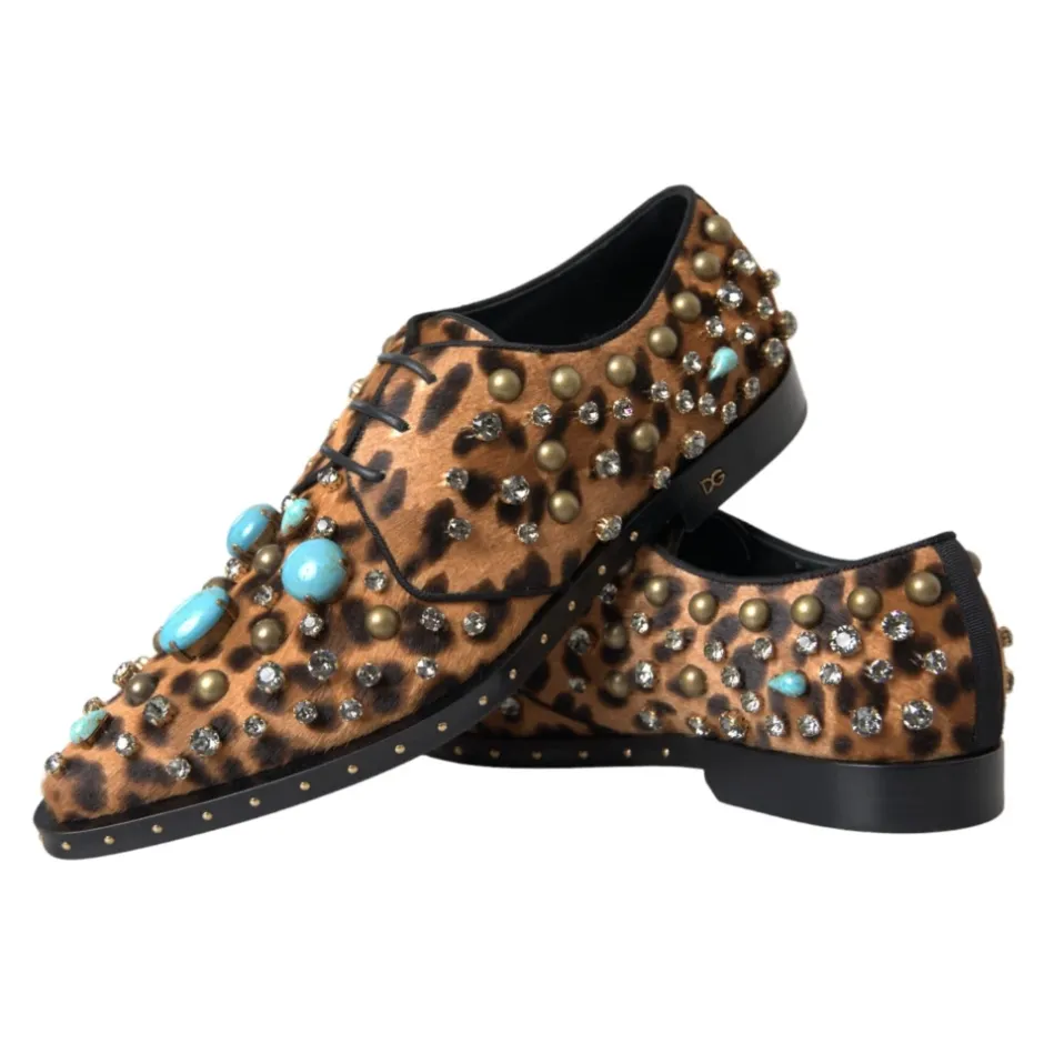 Sale Leopard Krystal Kjole Sko Dame Snøresko
