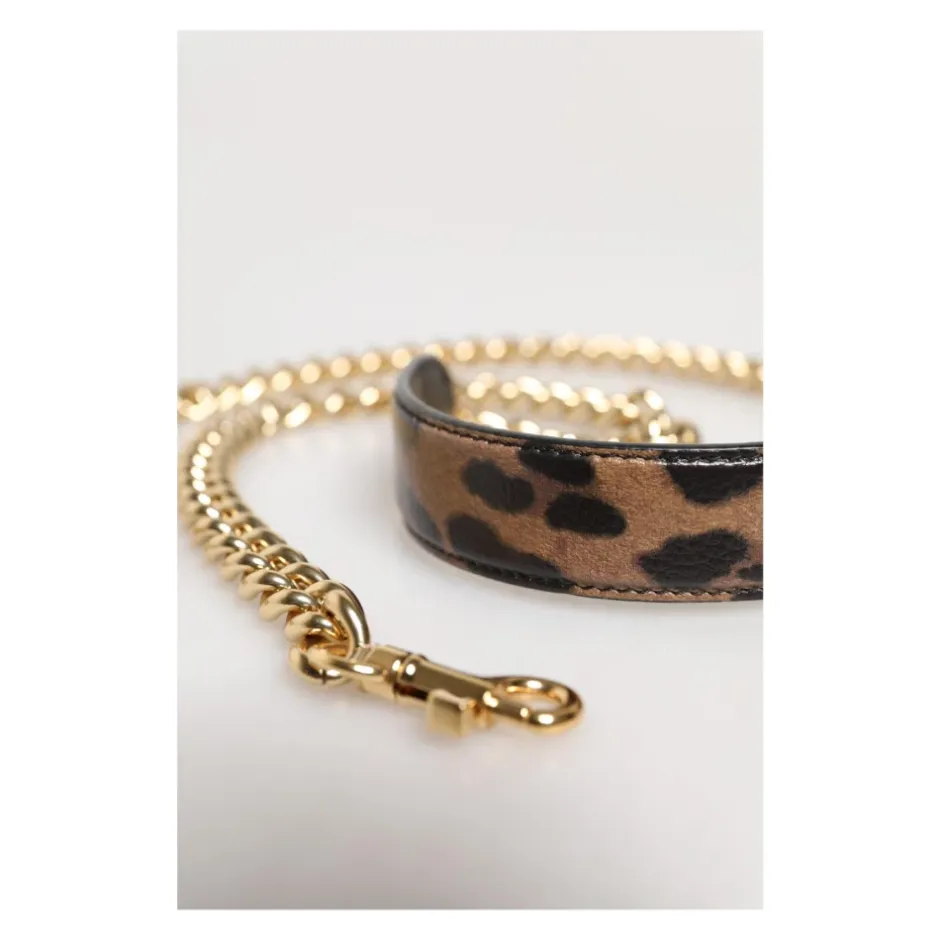 Sale Leopard Print Gold Brass Chain Shoulder Bag Strap Dame Tilbehør Til Tasker