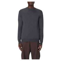Online Let Merinouldssweater med Dobbelt Crew Neck Detalje Strik