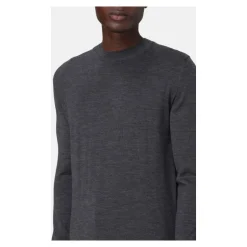 Online Let Merinouldssweater med Dobbelt Crew Neck Detalje Strik