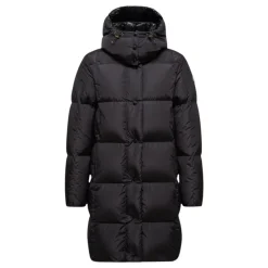 Sale Litte Square-Quilted Hooded Long Down Jacket Frakker