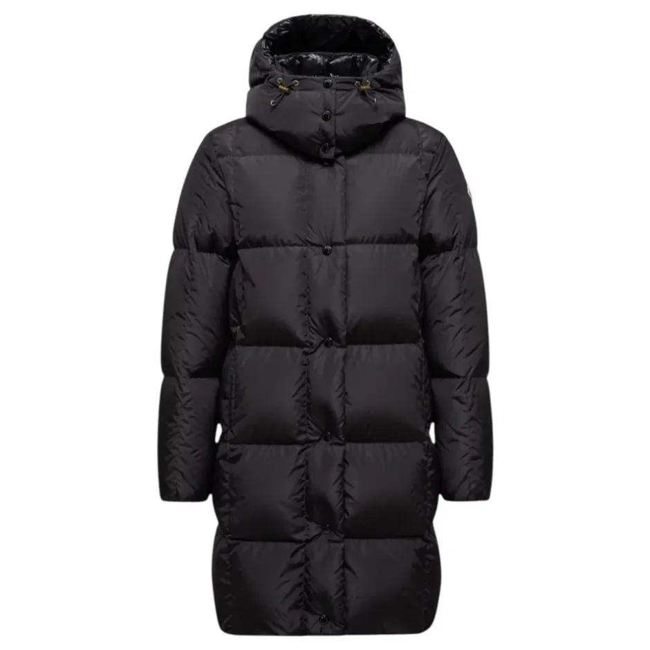 Sale Litte Square-Quilted Hooded Long Down Jacket Frakker