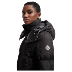 Sale Litte Square-Quilted Hooded Long Down Jacket Frakker