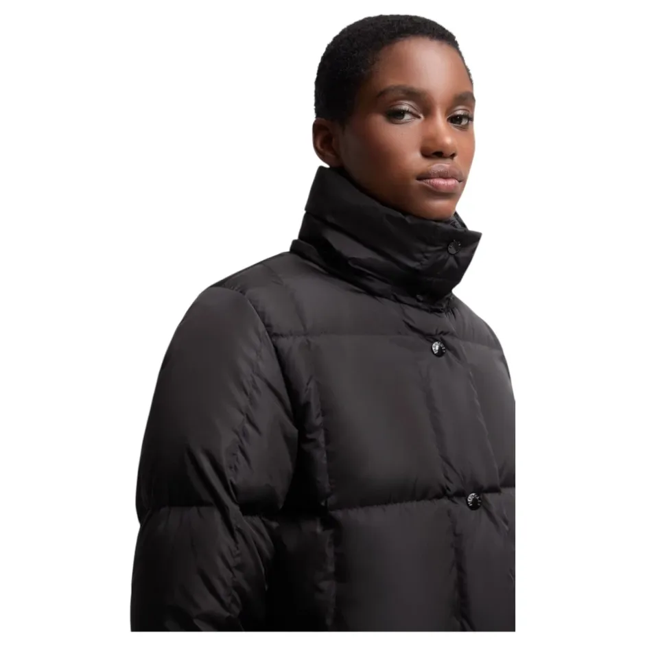 Sale Litte Square-Quilted Hooded Long Down Jacket Frakker
