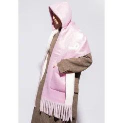 New Logo Alpaca Wool Blend Hooded Scarf Halstørklæder Og Tørklæder
