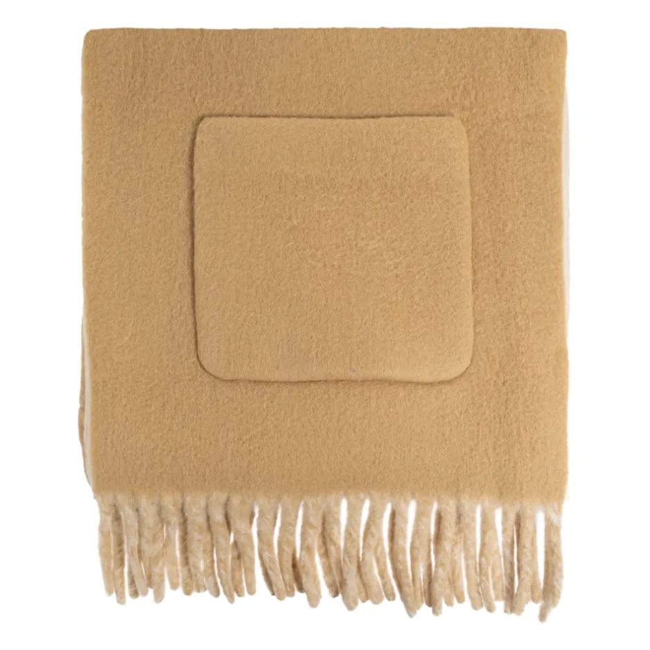 Logo Alpaca Wool Blend Hooded Scarf Halstørklæder Og Tørklæder